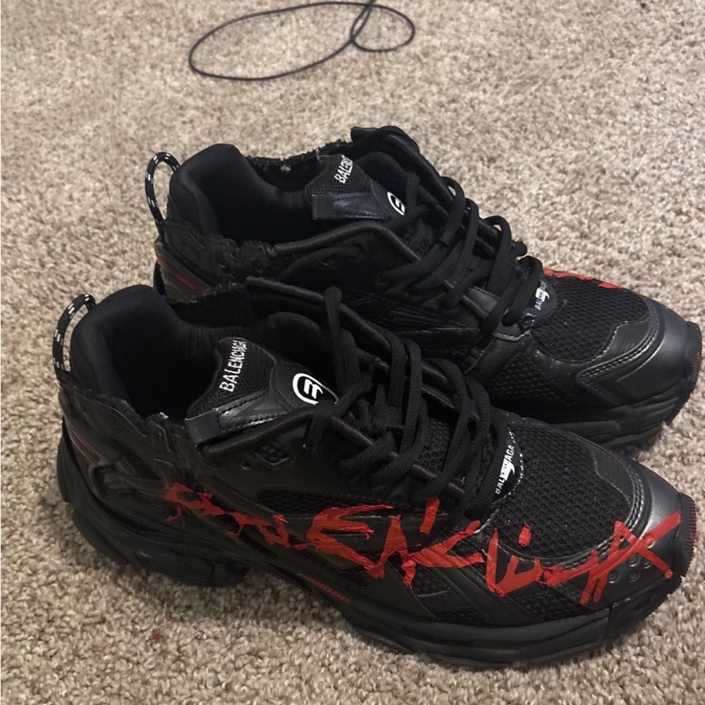 Balenciaga Black and Red Sneakers - Picture 2 of 5